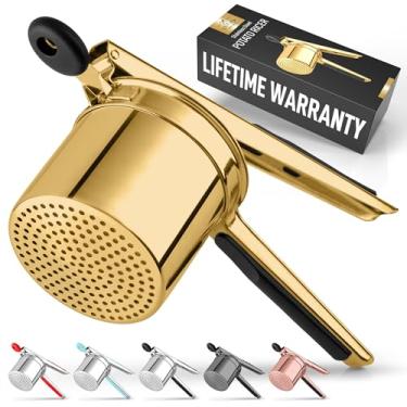 Imagem de Zulay Kitchen Espremedor de batatas grande de 15 onças, espremedor de batatas de aço inoxidável resistente e espremedor para purê de batatas, espremedor de batatas e dispositivo de prensa de