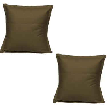 Imagem de Kit 2 Almofadas Decorativas Cheias Fofinhas Para Sofá Sala Poltrona Suede Marrom