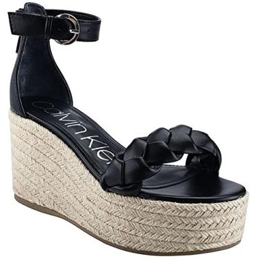 Imagem de Calvin Klein Sandália feminina Thea Wedge, Preto 001, 40