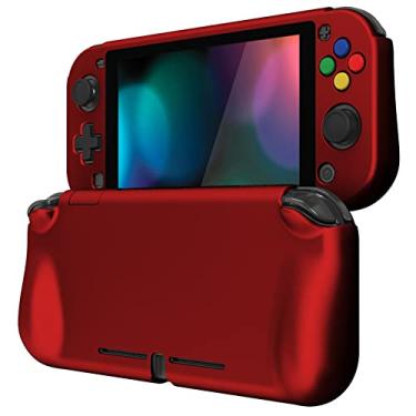 Imagem de PlayVital ZealProtect Capa protetora para Nintendo Switch Lite, capa rígida ergonômica para Nintendo Switch Lite com protetor de tela, tampas de aperto de polegar e tampas de botão - vermelho