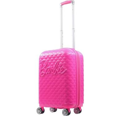 Imagem de FUL Mala de mão Barbie de 57 cm, mala rígida acolchoada 3D com rodas giratórias, rosa, 57 x 35 x 24 cm, rosa, 22.5 x 14 x 9.5 inches, Ful Barbie, mala de mão de 57 cm, acolchoada em 3D, com rodas