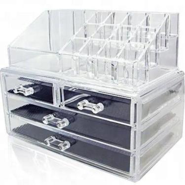 Imagem de Organizador Acrílico 4 Gavetas: Make e Cosméticos, 16 Cavidades - JF c