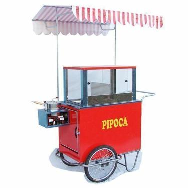 Imagem de Carrinho de pipoca doce e salgada abertura lateral rodas aro 20 Mod 4296