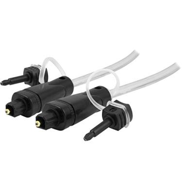 Imagem de Cabo Toslink de áudio óptico de fibra digital GE Pro de 1,8 m com mini adaptadores Toslink, compatível com Blu-ray, DVD, DVR