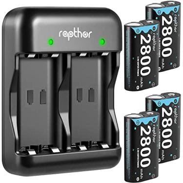 Imagem de rapthor 4X 2800mAh Rechargeable Battery Pack for Xbox One/Series Controller, High Power Battery Pack with Fast Charger for Xbox One/Xbox Series X|S/Xbox One S|X|Elite (4 Battery Packs+1 Charger)