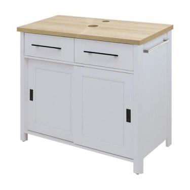 Imagem de Gabinete Banheiro Com Tampo 2 Pt 2 Gv 85 cm BN04 Cinza Dtall - Milani 