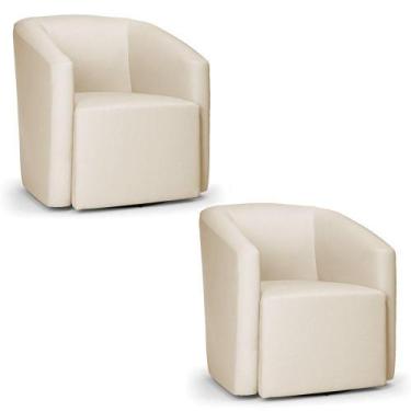 Imagem de Kit 2 Poltronas Stella Max material sintético Base Giratória - D'rossi