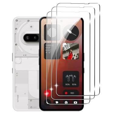 Imagem de Fhyeugfy (Pacote com 3) Projetado para Nothing Phone 3a /3a pro/CMF Phone 2 Pro, película de vidro temperado, antiarranhões, sem bolhas, compatível com capas