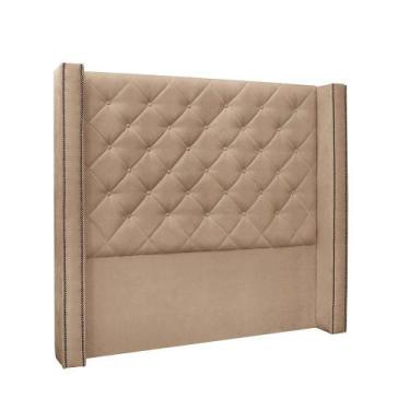 Imagem de Cabeceira Cama Box Queen 160cm E Recamier Vicenza Suede Bege S04 - D'r