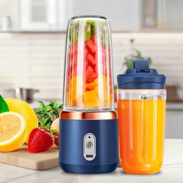 Imagem de Mini Liquidificador Usb 400ml Recarregável Batedor Potente - Portátil