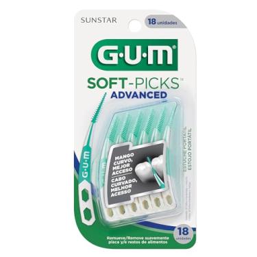 Imagem de Soft Picks GUM Advanced, Palitos Interdentais Alongados, com estojo portátil, 18 unid., Gum, Roxo
