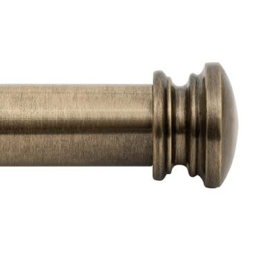 Imagem de Deco Window Varão de cortina ajustável para janelas de 45,7 a 111 cm, extensível, resistente, 2,5 cm, varão de cortina de ferro com acabamento de tampa de extremidade, varões de cortina franceses