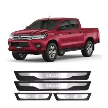 Imagem de Soleira de Porta Hilux 2016 em diante Aço Inox com Led Azul - KX3