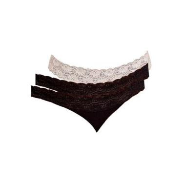 Imagem de Kit com 3 Calcinhas Biquíni Hope L 35320 Colorido, Branco, M