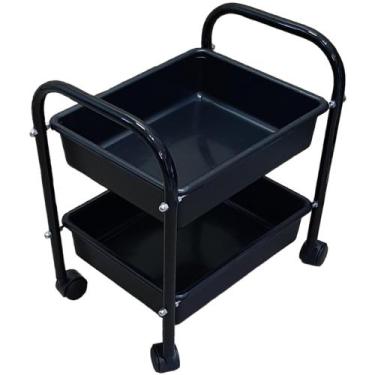 Imagem de Carrinho Porta Esmalte / Auxiliar Manicure - MBM Decor, Preto e Preto