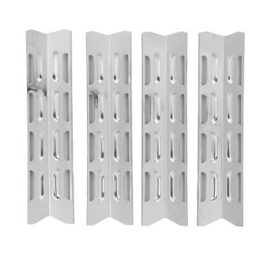 Imagem de 4PCS Grill Heat Placa Escudos, Ajuste Ajuste a Aço Inoxidável Tampa de Queimadura de Chama Substituição do Domador para Peças de Substituição da Grelha No Quintal