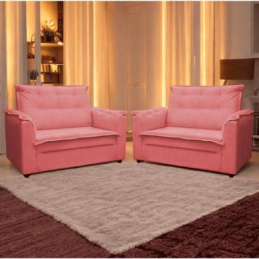 Imagem de Kit 02 Sofás 2 Lugares Namoradeira Marrocos 1,40m Sala de TV Estar Rec