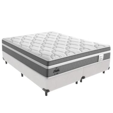 Imagem de Cama Box Queen Branco + Colchão Berlim Molas Ensacadas Probel