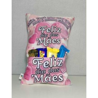 Imagem de Almofada Dia das Mães Presente Com Bolso Para Chocolate Almofada Cheia