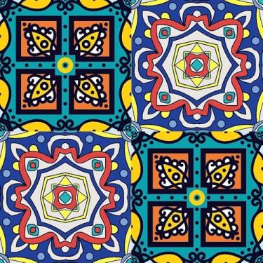 Imagem de Papel De Parede Adesivo Lavável Mosaico Colors Moderno 5m