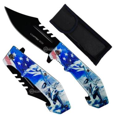 Imagem de Canivete Semiautomático Leve com Lâmina de 9,5cm e Sistema de Abertura