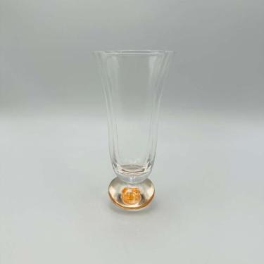 Imagem de Taça de Vidro Transparente Flower Bubble com Base Laranja - 180ml