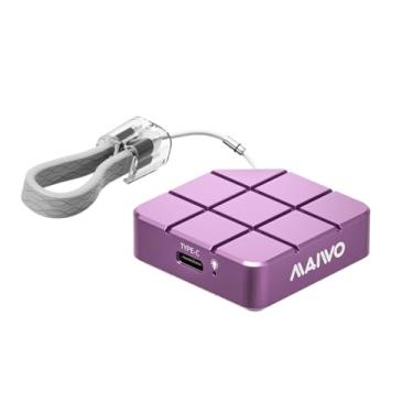 Imagem de MAIWO SSD portátil M1, unidade externa de estado sólido de 256 GB, 512 GB, 1 TB 2 TB - até 1.050 MB/s, USB 3.2 geração 2 tipo C, para iPhone 15 Pro Max ProRes, alumínio, prata/roxo rosado (512 GB -
