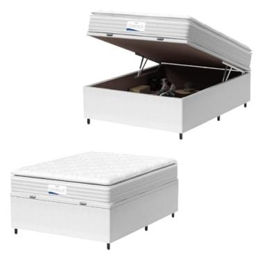 Imagem de Cama Box Baú Casal Colchão Molas Ensacadas Granville Com Pillow Probel 138x188x69cm Branco