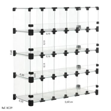 Imagem de Baleiro Comercial Modulado em Vidro - 0,60 x 0,60 x 0,20