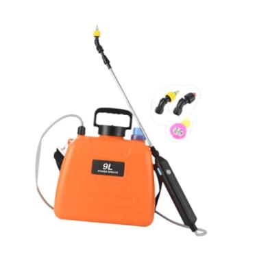 Imagem de IEUDNS Pulverizador elétrico de jardim, pulverizador de água de jardinagem, portátil All Final Fuchive Yard Pard com bicos de névoa para lavagem de, 9l Orange 27x32cm