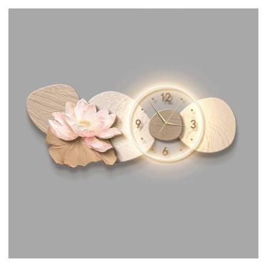 Imagem de Pintura decorativa com relógio Decoração de luminária de parede grande moderna 3D com relógio e controle remoto, relógios de parede grandes silenciosos e anti-tique-taque, escultura de arte para sala