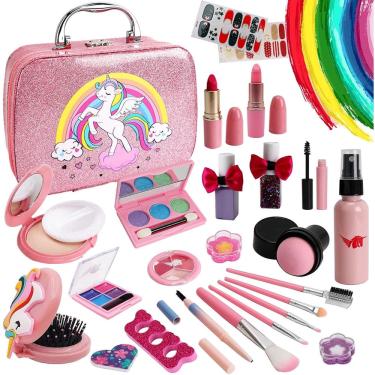Imagem de Brinquedos de Garota de Maquiagem Lavável Para Crianças - Kit de Maquiagem Infantil para Menina, Conjunto de Maquiagem Real, Kit de Maquiagem meninas
