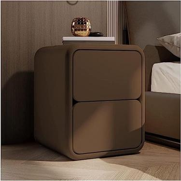 Imagem de PEYNIR Mesa de cabeceira rosa simples mesa de cabeceira com 2 gavetas canto redondo conjunto de 2 quartos armário de cabeceira casa pequenas mesas de cabeceira baú de cabeceira estreito