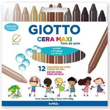 Imagem de Giz de Cera Maxi Tons de Pele Giotto - 12 Cores