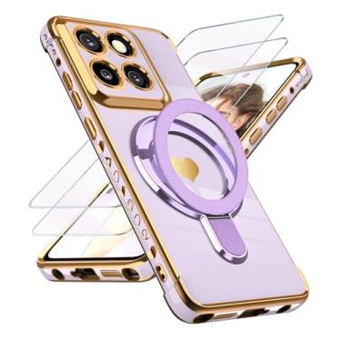 Imagem de Liufcx Capa para Motorola Moto G Stylus 5G 2025 com protetor de tela de vidro: Capa de proteção completa para câmera de TPU (roxa) para Motorola Moto G Stylus 5G 2025