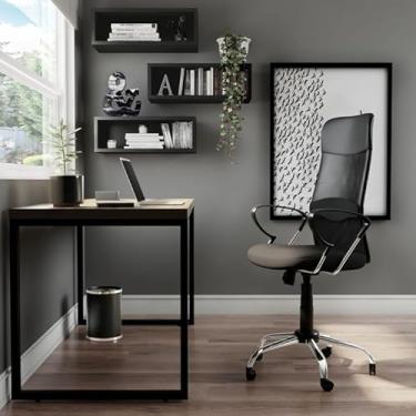 Imagem de Cadeira de Escritório Diretor Giratória Teslin II com Braços Preta