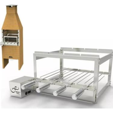 Imagem de Gira Grill Churrasqueira Elétrica Inox 4 Espeto Giratório - infinity g