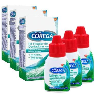 Imagem de Fixador Dentaduras 3 Unidades Ultra Corega Pó 22g 12hrs - Marca