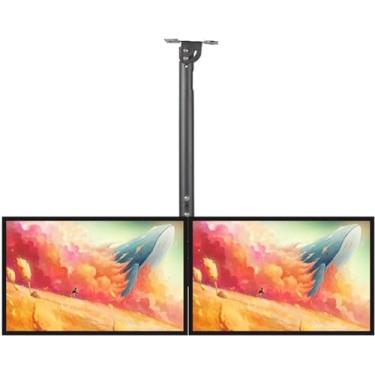 Imagem de CUTPOIY Suporte de parede para TV, suporte de teto de TV, suporte giratório e inclinado de 360°, serve para TVs de 14 a 40 polegadas, para duas 2 telas para TVs de 26 a 70 polegadas