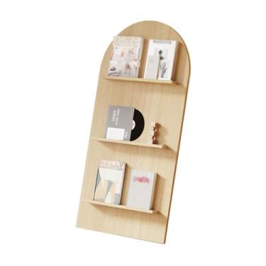 Imagem de Porta-jornais de chão Expositor de jornais, estante de chão, porta-revistas, porta-brochuras de parede, suporte para exibição de informações Porta-revistas de chão(Original Wood)