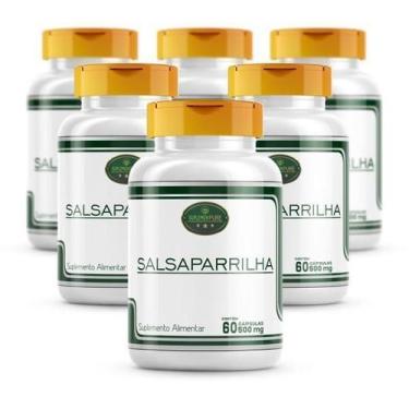 Imagem de Salsaparrilha Produto Natural Cápsulas 500Mg Kit 6 Potes - Suplemenpur