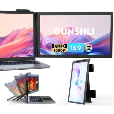 Imagem de Armazém Brasil, Extensor de tela portátil, 14" 1080P Dual Screen, Monitor portátil de rotação de 250 ° para laptop, Travel Display para laptop 14-17 '' com porta USB-C/HDMI, Plug & Play