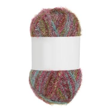 Imagem de PATIKIL Fio Scrubbie de 218 metros, fio de poliéster brilhante Scrubbie fio de coração vermelho brilhante vidro para panos de prato crochê, tricô, artesanato faça você mesmo, tapete, suéter, cachecol