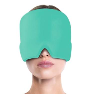 Imagem de Touca Máscara Tapa Olho Anti Stress Dor De Cabeça Enxaqueca - Verde/Água