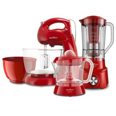 Imagem de Kit Liquidificador + Batedeira +Espremedor Britânia Vermelho - Britani