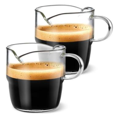 Imagem de Conjunto de xícaras de café expresso NETANY 180 ml com bicos duplos em