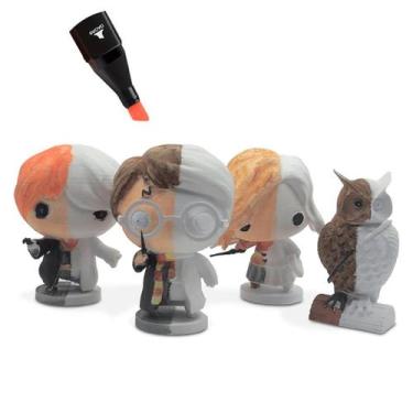 Imagem de Bonecos para Colorir com Canetinhas Harry Potter + Edwiges - 3D Think 