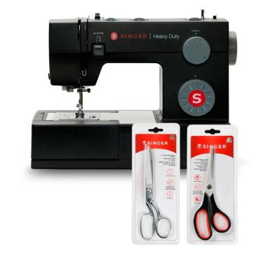Imagem de Kit Máquina de Costura HD4423 Black e Tesoura 8" Tecido e Tesoura Multiuso Preta