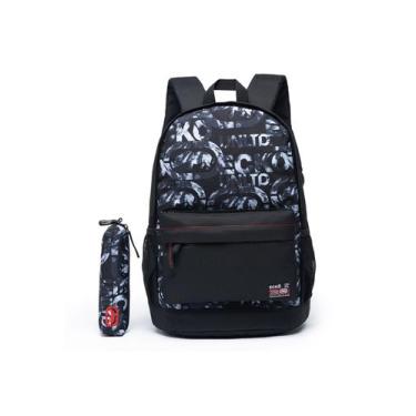 Imagem de Kit Mochila Ecko Bolsa Reforçada Espaçosa Escolar Masculina, U, PRETO