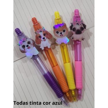 Imagem de 04 Canetas Cachorrinhos fofos pet pets esferográficas macias de escrever papelaria material escolar presente